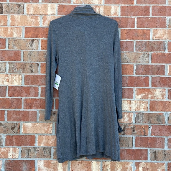 Kensie Size Large Woman's Gray NWT Dress Modern Design Stretch Long Sleeve - Picture 6 of 15